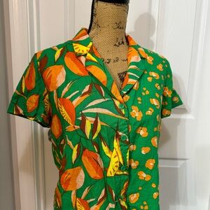 Tabitha Brown for Target Patterned Linen Button Up